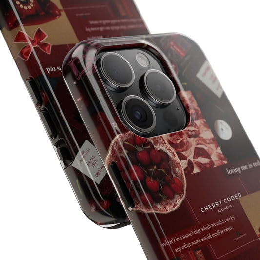 Cherry Coded Aesthetic iPhone Case – 'The Luckiest Girl'