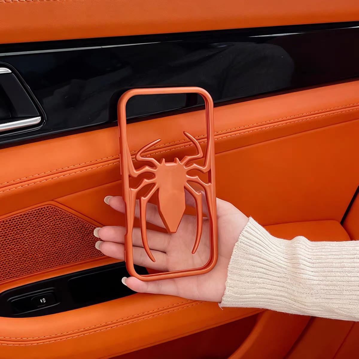 3D Spider iPhone Case – Bold Metallic Design