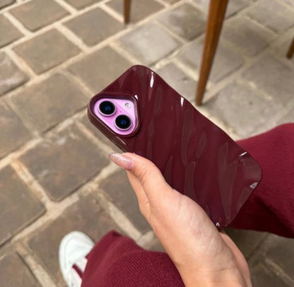 Burgundy Silicone Wave iPhone Case | iPouch™