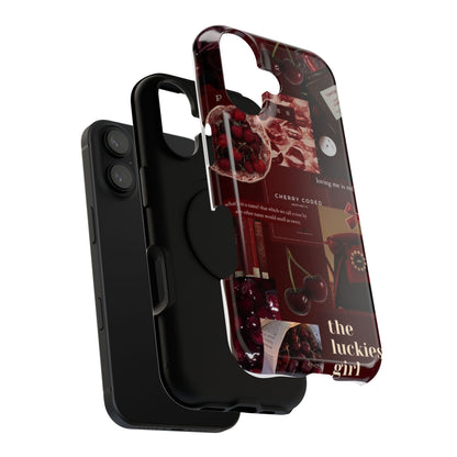 Cherry Coded Aesthetic iPhone Case – 'The Luckiest Girl'