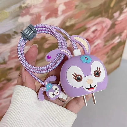 Purple Bunny Charger Cover with Purple Coil Cable Winder – iPouch