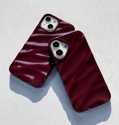 Burgundy Silicone Wave iPhone Case | iPouch™