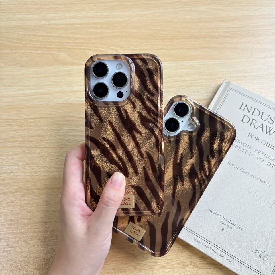 Bronze Tiger Stripe iPhone Case