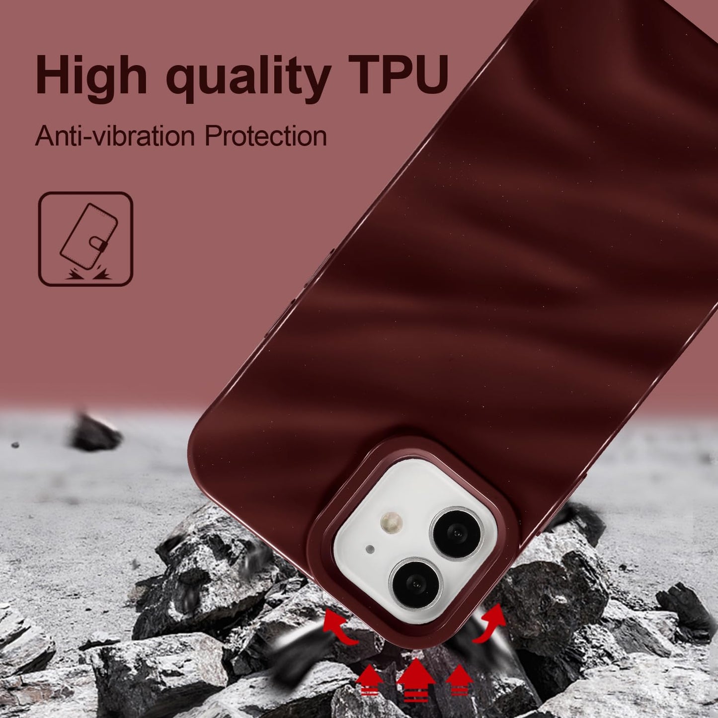 Burgundy Silicone Wave iPhone Case | iPouch™