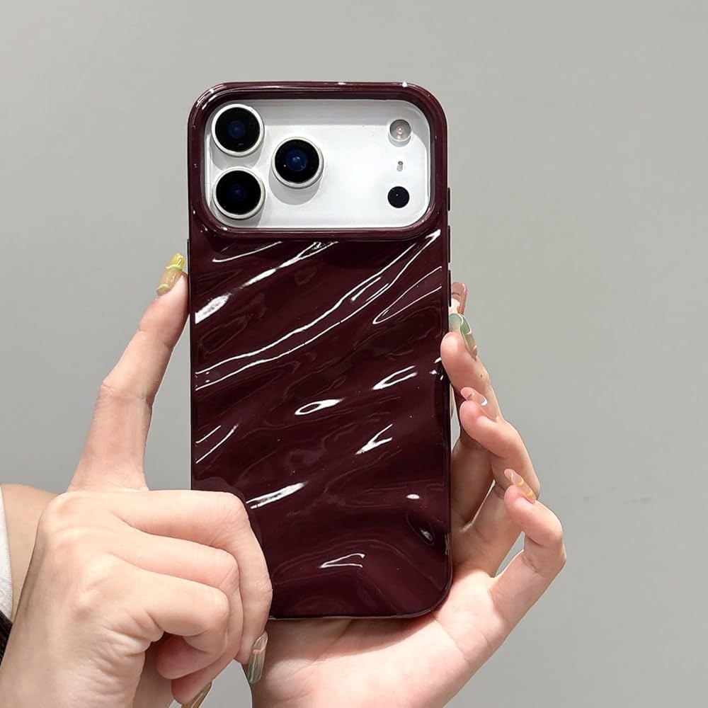 Burgundy Silicone Wave iPhone Case | iPouch™