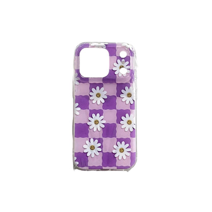 Daisy Smiley Checkered iPhone Case — Purple Edition