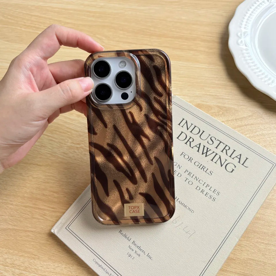Bronze Tiger Stripe iPhone Case
