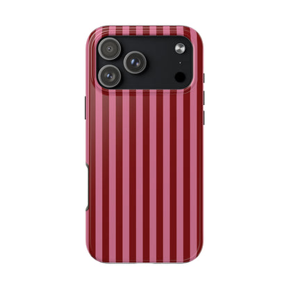 Stripe Groove Two Layer Tough Case – Berry Blush