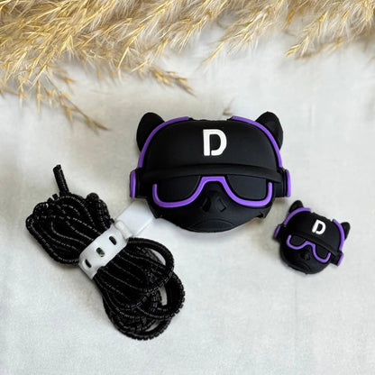 DJ Character iPhone 18W / 20W Charger Adapter Cover & Cable Protector Set – Cute Silicone Skin