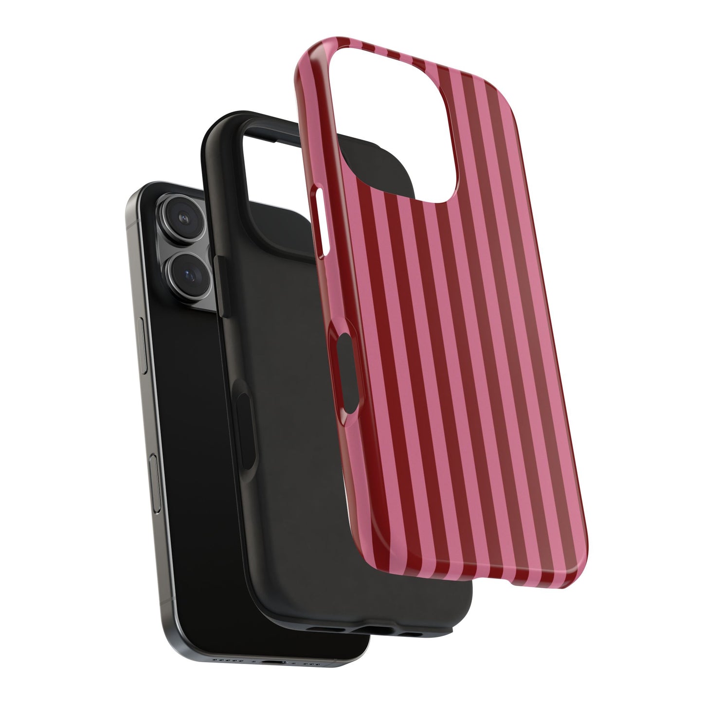 Stripe Groove Two Layer Tough Case – Berry Blush
