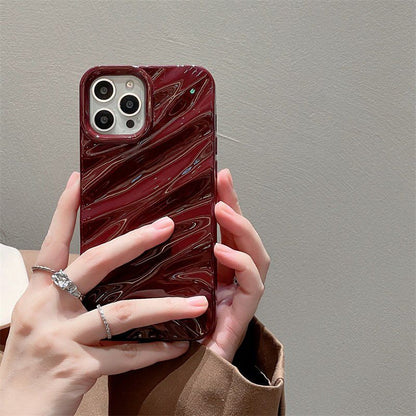 Burgundy Silicone Wave iPhone Case | iPouch™