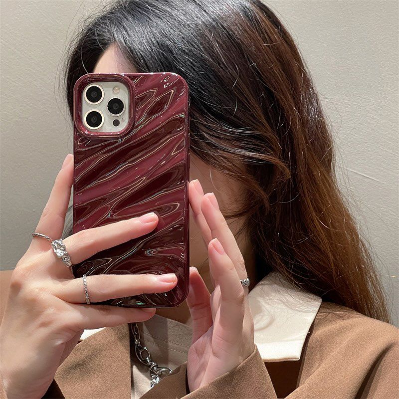Burgundy Silicone Wave iPhone Case | iPouch™