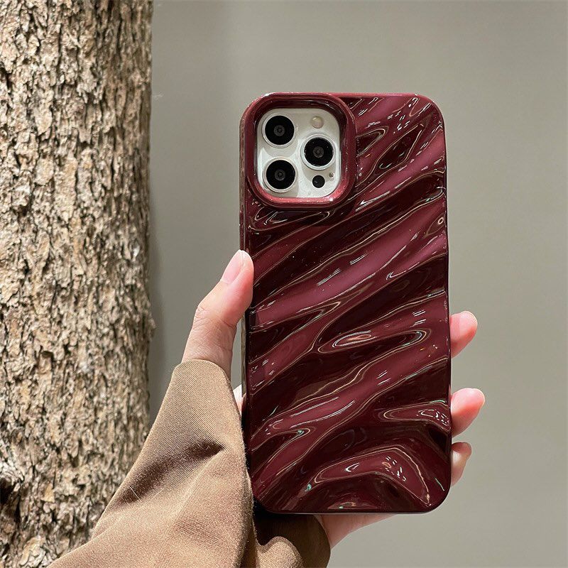 Burgundy Silicone Wave iPhone Case | iPouch™