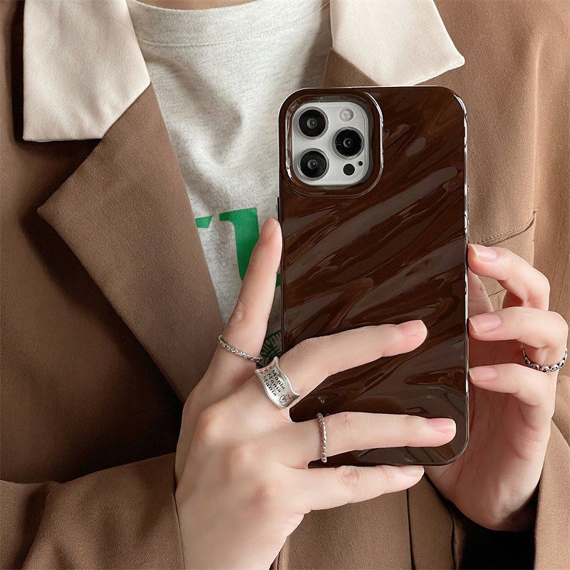 Chocolate Brown Silicone Wave iPhone Case | iPouch™
