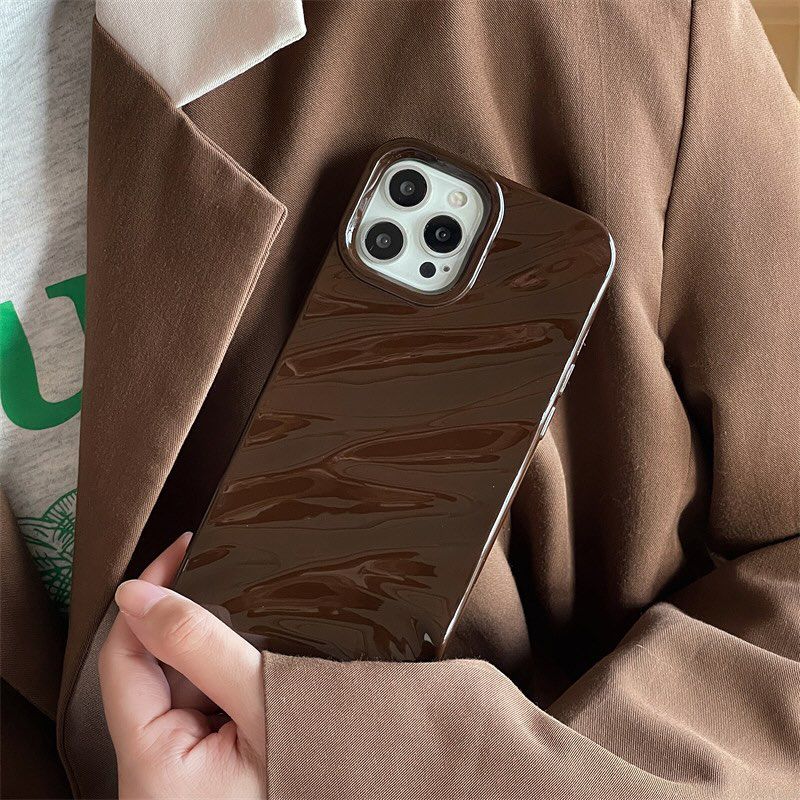 Chocolate Brown Silicone Wave iPhone Case | iPouch™