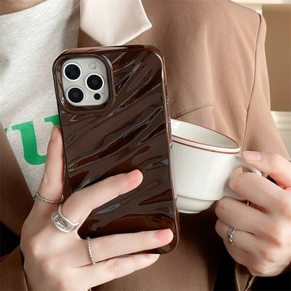 Chocolate Brown Silicone Wave iPhone Case | iPouch™