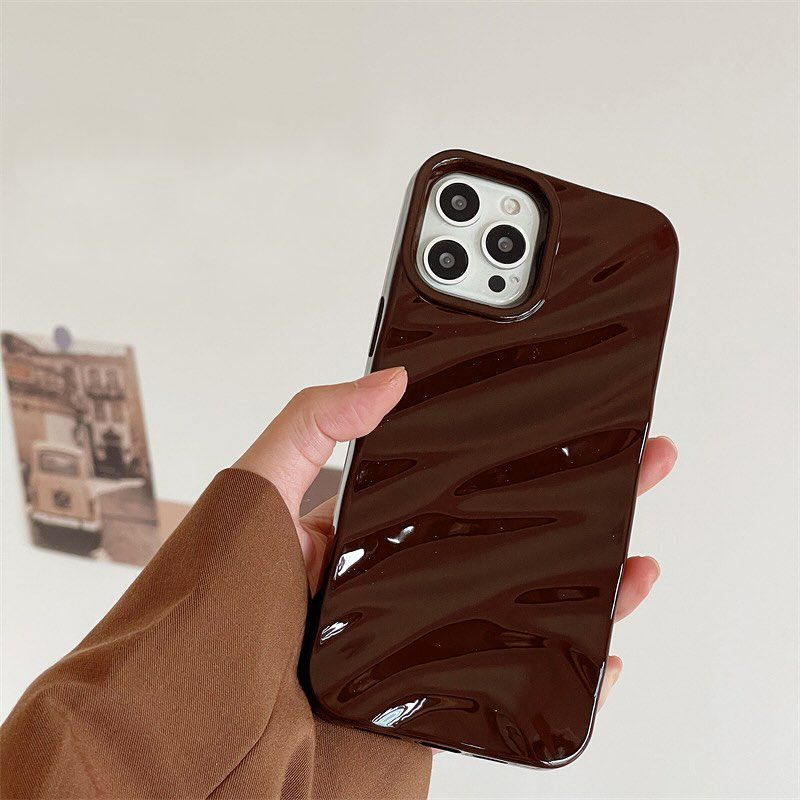 Chocolate Brown Silicone Wave iPhone Case | iPouch™