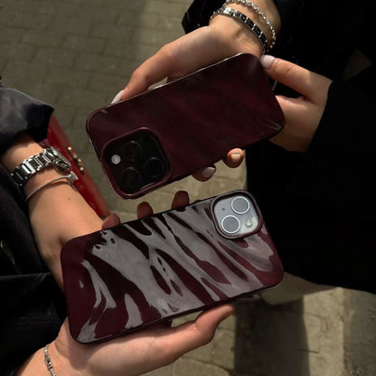 Burgundy Silicone Wave iPhone Case | iPouch™