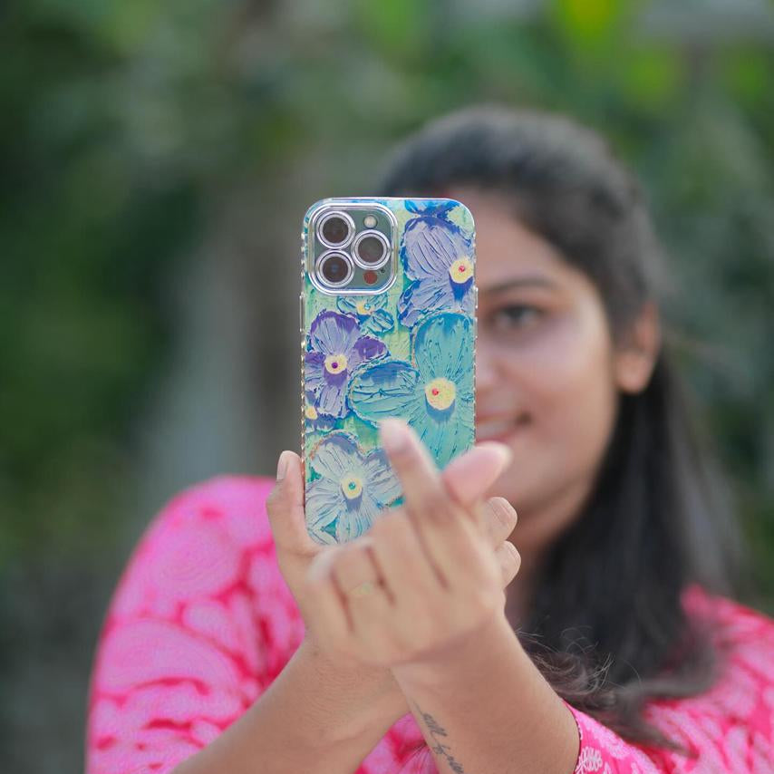 3D Blue Floral iPhone Case | iPouch™