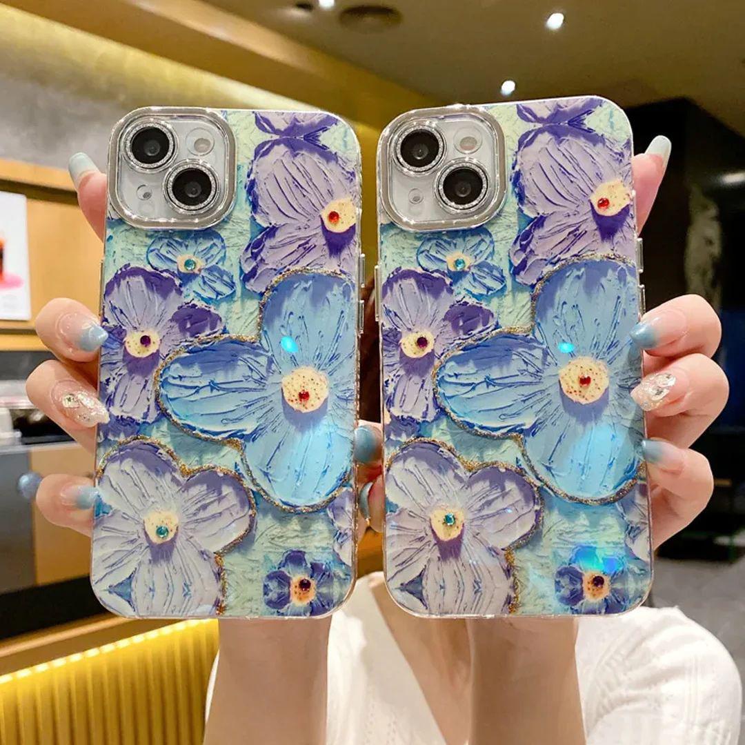 3D Blue Floral iPhone Case | iPouch™