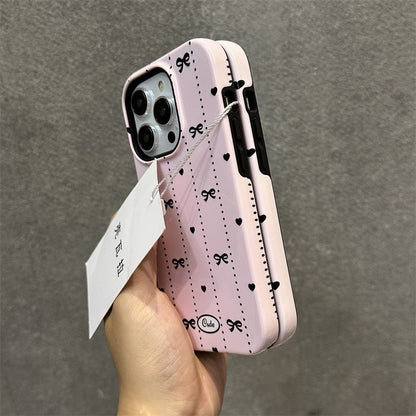 Pink Bow & Hearts iPhone Case – Coquette Aesthetic “Cute” Edition