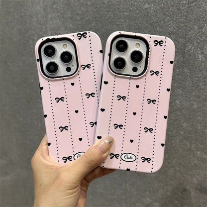 Pink Bow & Hearts iPhone Case – Coquette Aesthetic “Cute” Edition