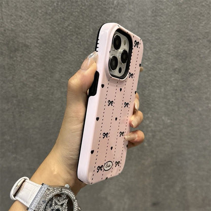Pink Bow & Hearts iPhone Case – Coquette Aesthetic “Cute” Edition