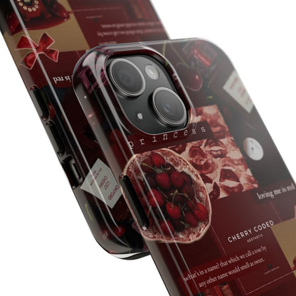 Cherry Coded Aesthetic iPhone Case – 'The Luckiest Girl'