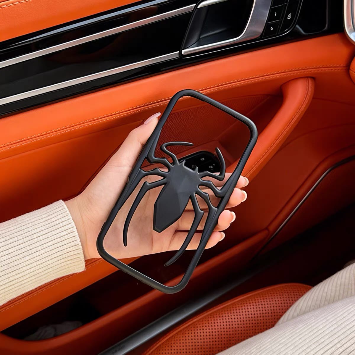 3D Spider iPhone Case – Bold Metallic Design