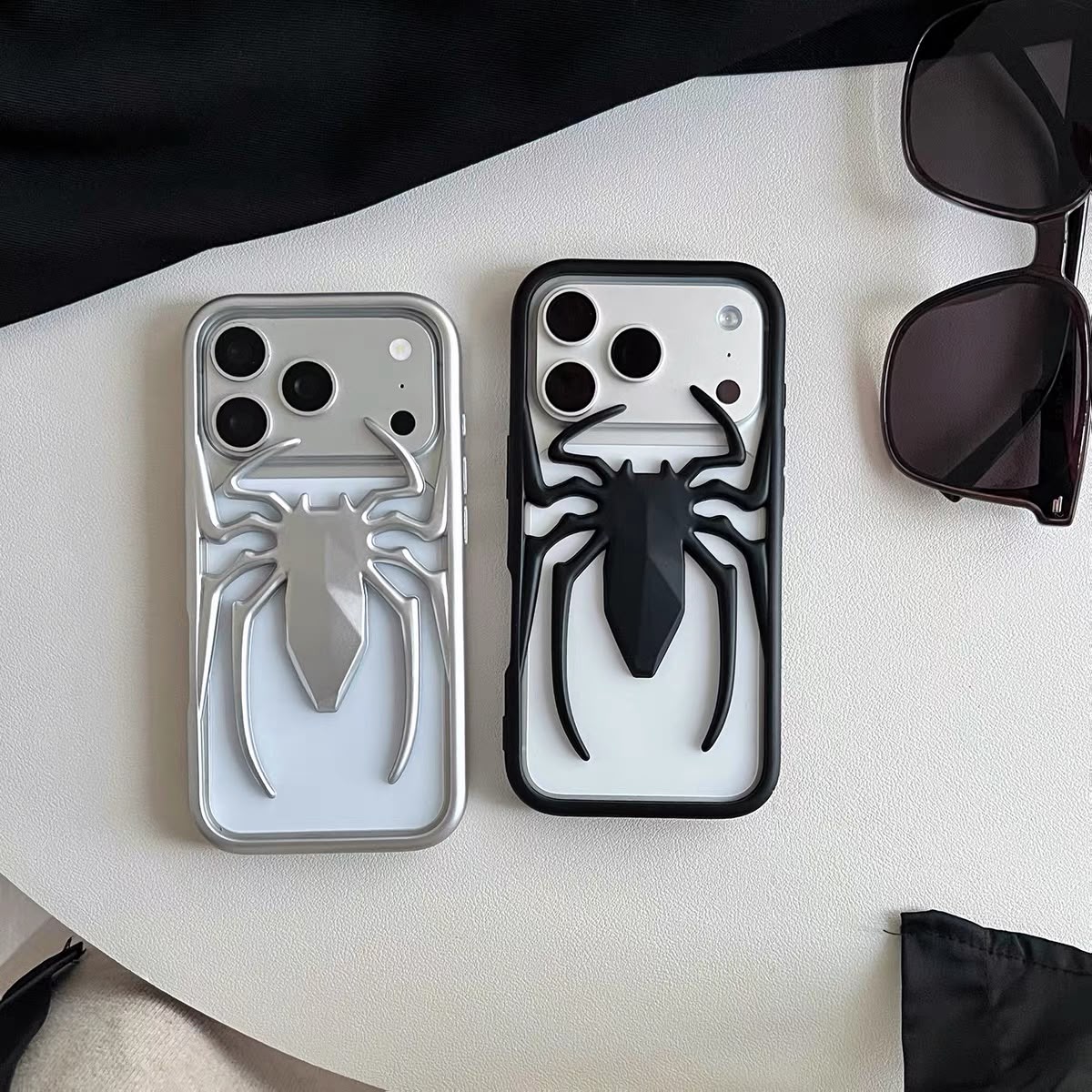 3D Spider iPhone Case – Bold Metallic Design