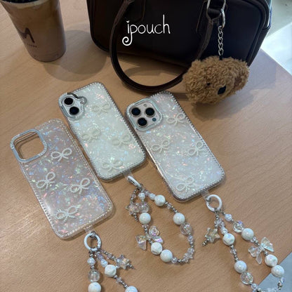 iPouch Pearl Shell Bow iPhone Case detail shot