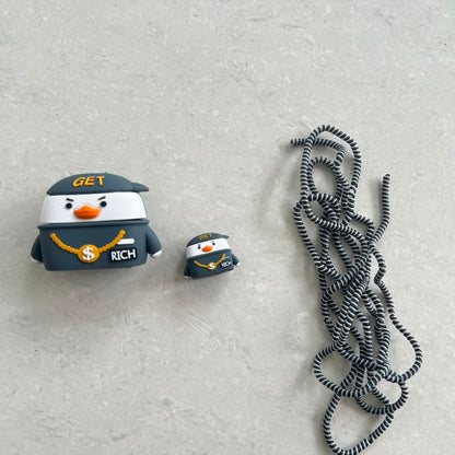 Rich duck charger cover, cable protector and cable winder flat lay