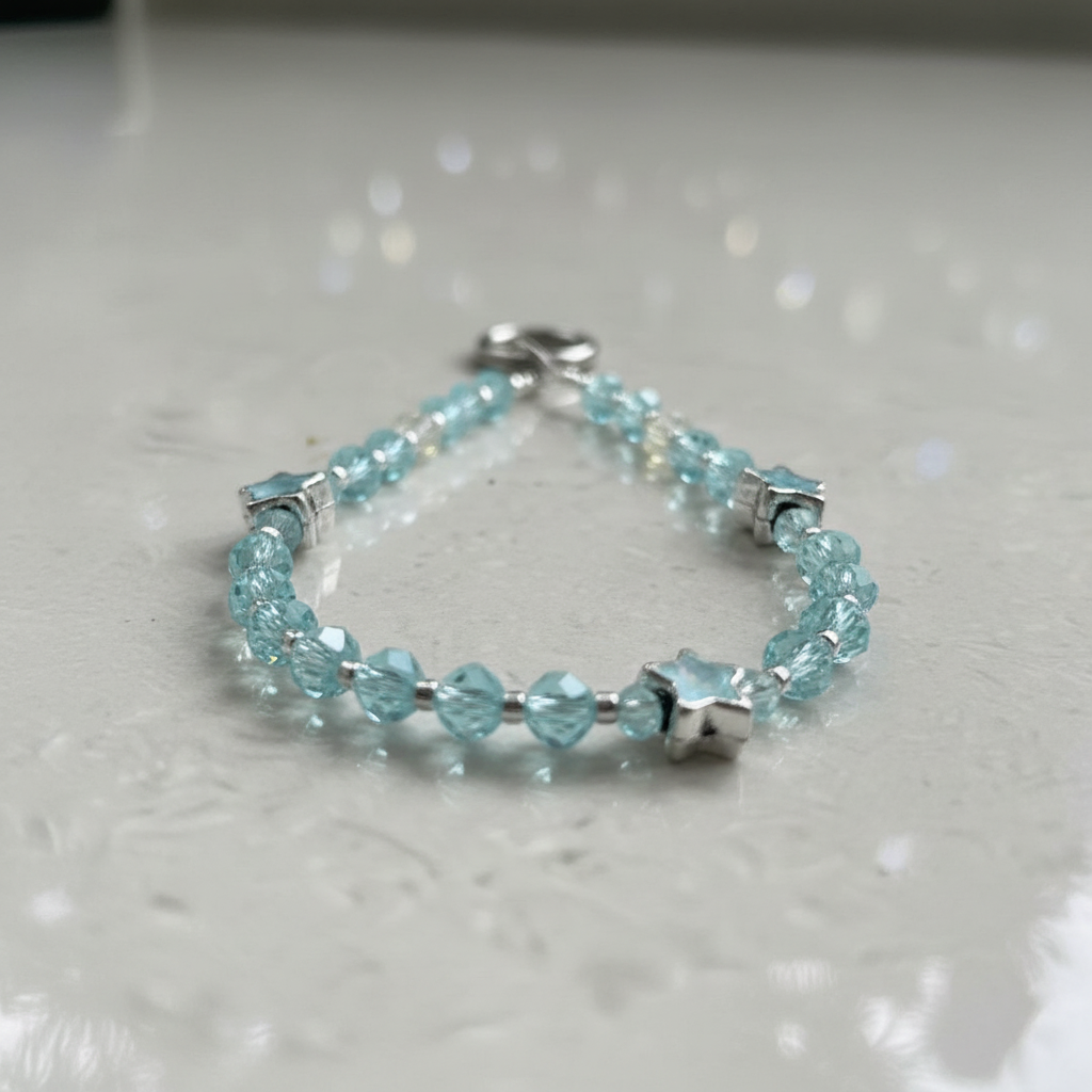 Aqua Crystal Star Charm - Macro Crystal Detail Close Up
