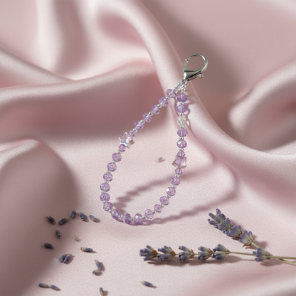 Lavender Crystal Star Charm - Blush Silk 45 Degree Shot