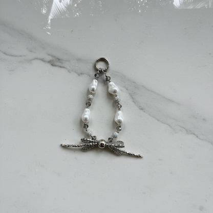 Baroque Pearl Dragonfly Charm - Overhead Flat Lay Studio Shot