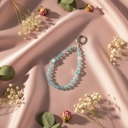 Aqua Crystal Star Charm - Blush Silk 45 Degree Shot