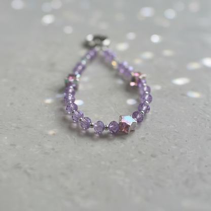Lavender Crystal Star Charm - Macro Crystal Detail Close Up