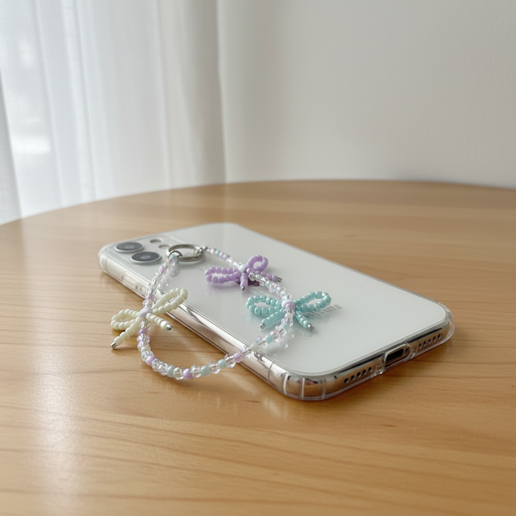 Pastel Dragonfly Phone Charm - Lifestyle Shot on iPhone