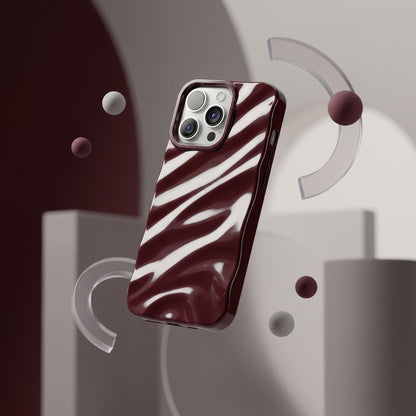 Burgundy Silicone Wave iPhone Case | iPouch™