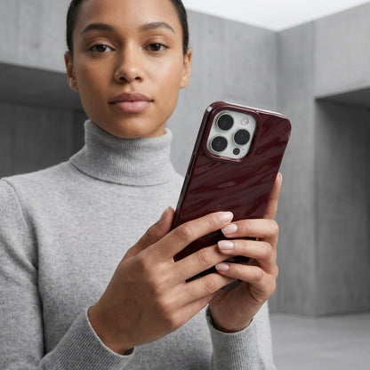 Burgundy Silicone Wave iPhone Case | iPouch™