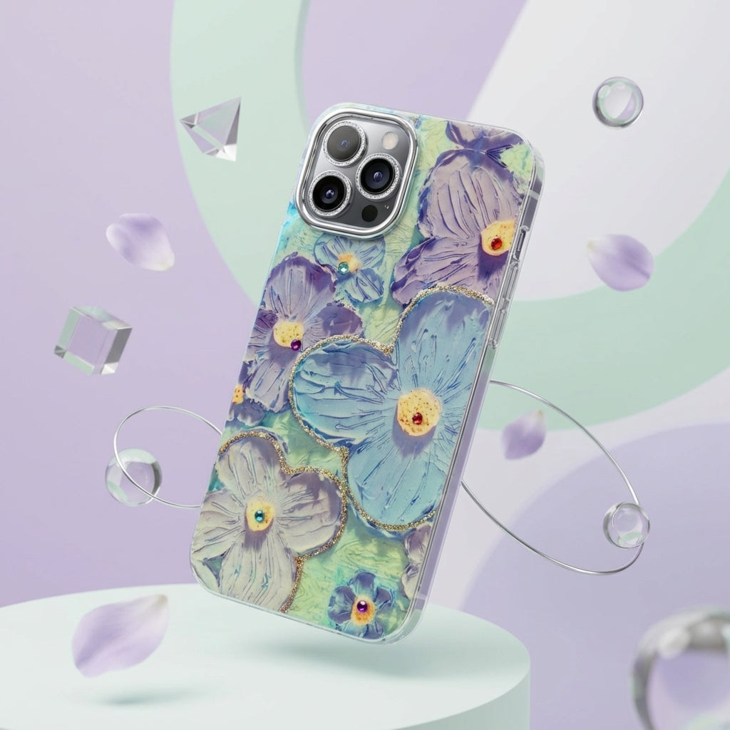 3D Blue Floral iPhone Case | iPouch™