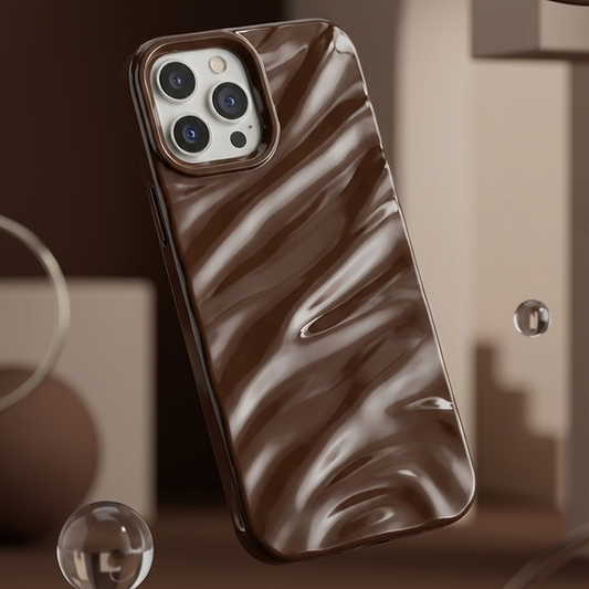 Chocolate Brown Silicone Wave iPhone Case | iPouch™
