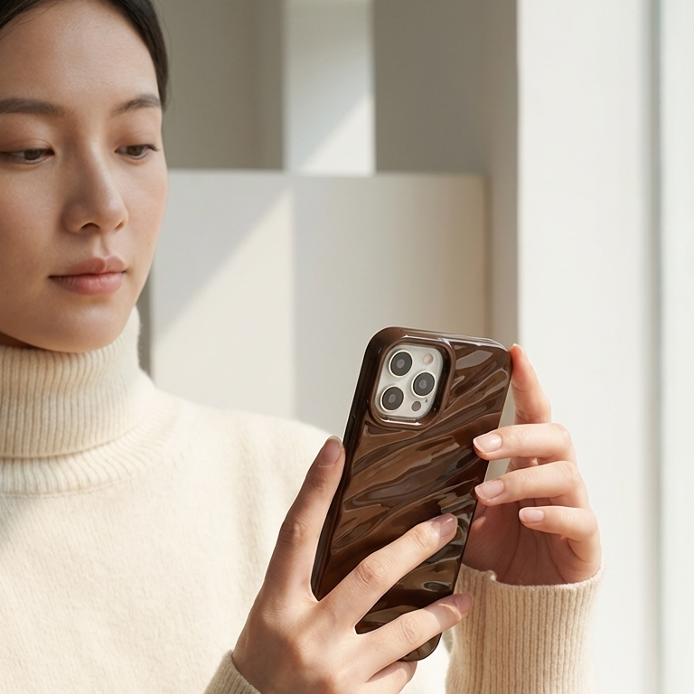 Chocolate Brown Silicone Wave iPhone Case | iPouch™