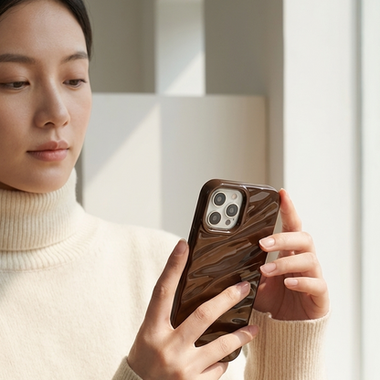 Chocolate Brown Silicone Wave iPhone Case | iPouch™