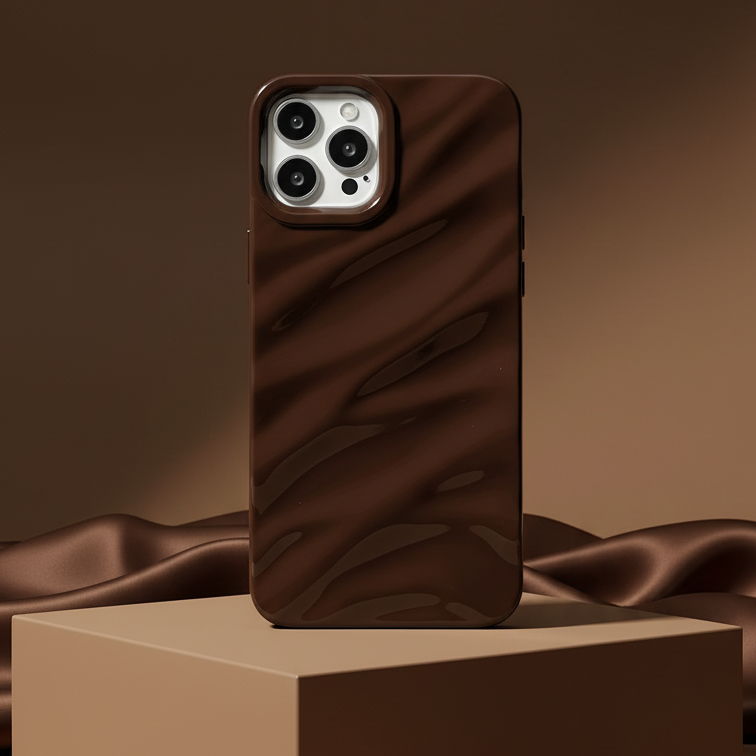Chocolate Brown Silicone Wave iPhone Case | iPouch™