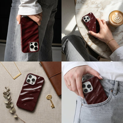 Burgundy Silicone Wave iPhone Case | iPouch™