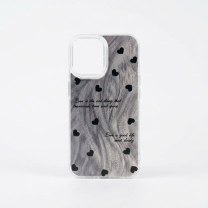 Love Quotes Marble Heart iPhone Case – Clear Aesthetic Cover