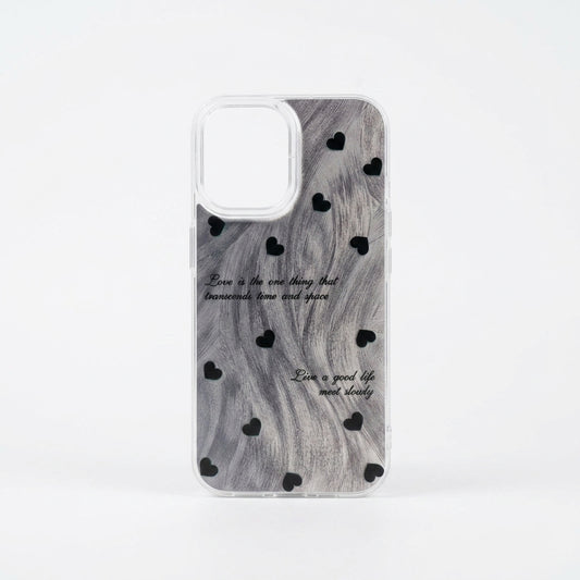 Love Quotes Marble Heart iPhone Case – Clear Aesthetic Cover