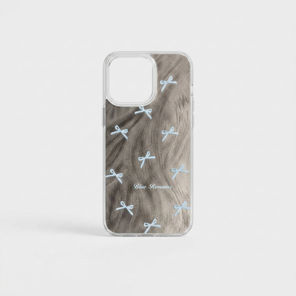 Blue Romance Bow iPhone Case – Clear Silicone