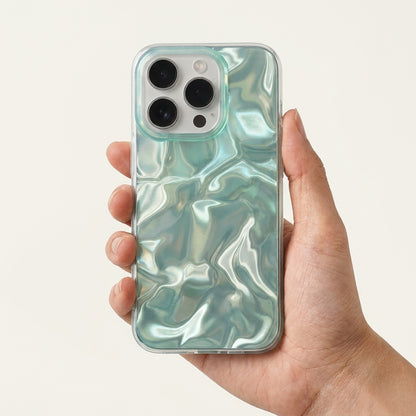 Ocean Water Ripple iPhone Case – Holographic Teal
